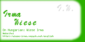 irma wiese business card